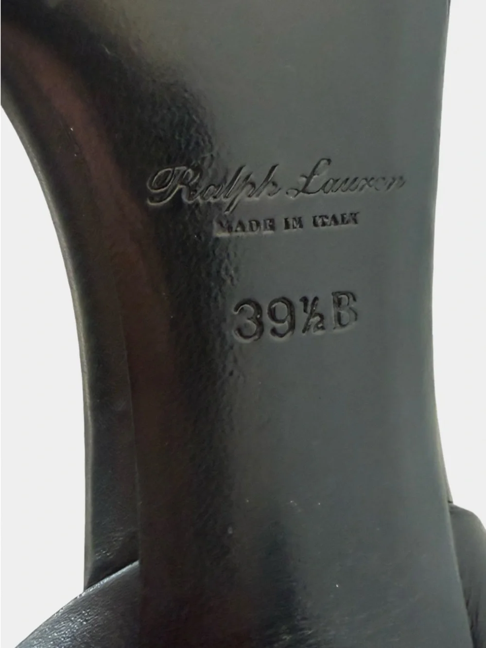 Ralph Lauren Purple Label Black Leather Ankle-Strap Heels - Picture 5 of 5
